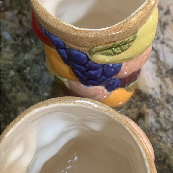 JUICE GLASSES VINTAGE 80’s COLORFUL FRUIT 4 3/4 INCHES TALL. SET OF 4 - Picture 4 of 5